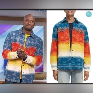 NWOT Scotch & Soda Blue and Cream Textured Fabric